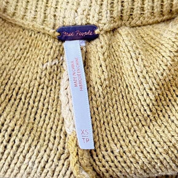 Free People Women's Shorts Extra Small Summertime Blues Knit Elastic Waist Gold - Picture 7 of 9